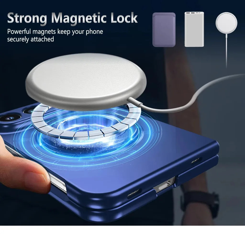 MagSafe Hinge Protection Case with 360° Rotatable Ring Kickstand for iPhone Duo