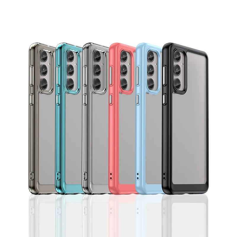 Colored Frame Transparent Bumper Case for Samsung Galaxy A37