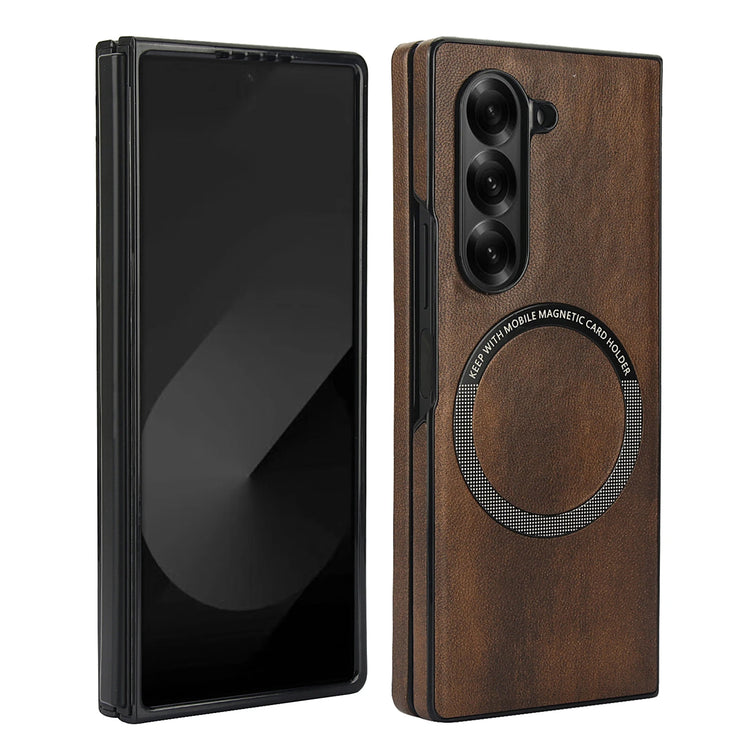 Retro Leather Magnetic Case for Samsung Galaxy Z Fold 6