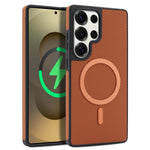 Carbon Fiber Magnetic Leather Case for Samsung Galaxy S25 Series