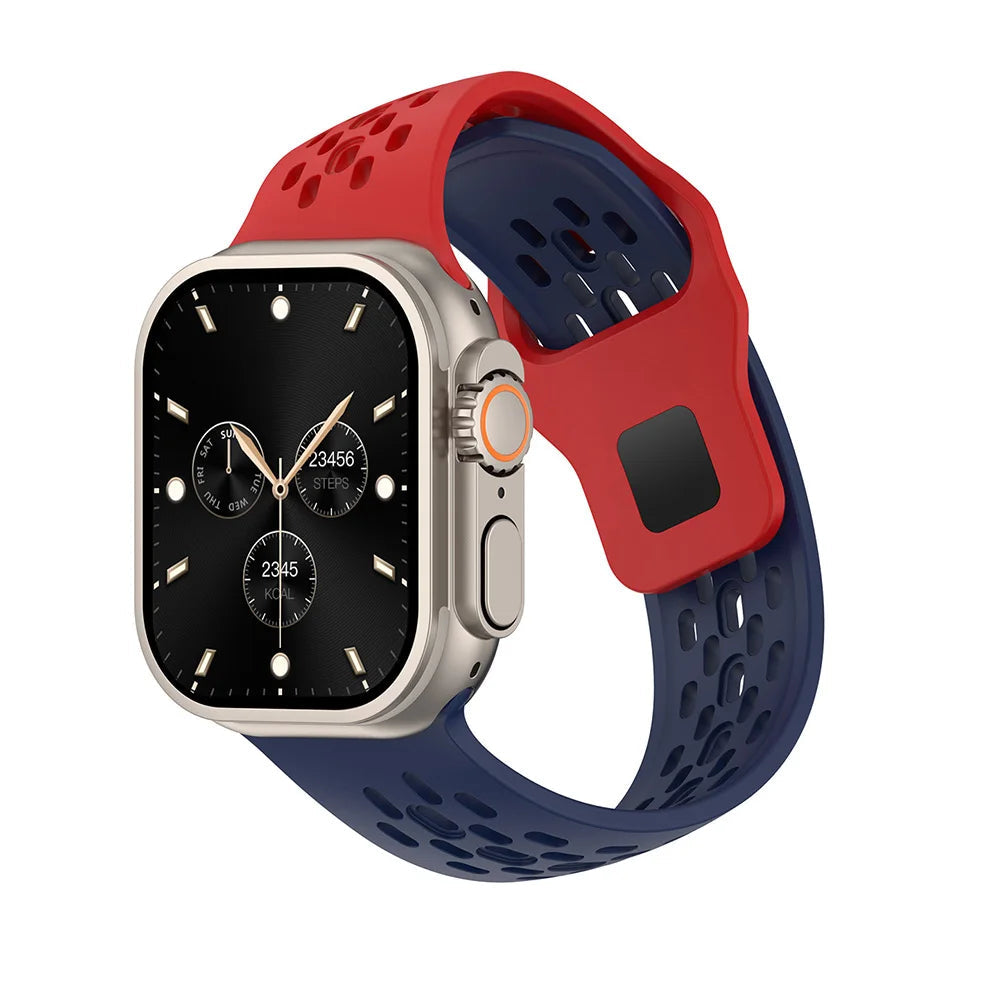 Perforated Silicone Tapered Band with Slot Connector for Apple Watch