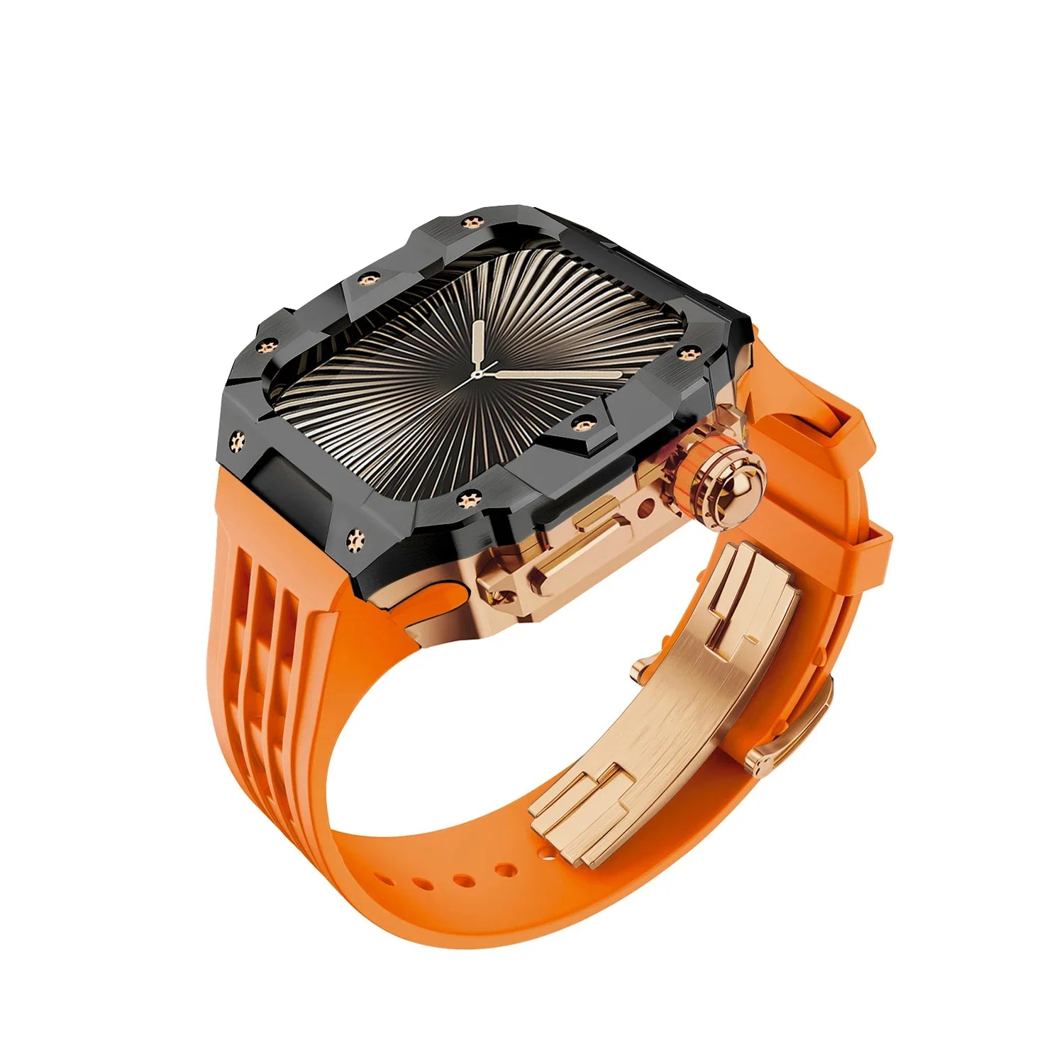 Luxury Stainless Steel Case & Silicone Strap Modification Kit for Apple Watch Series 10 (46mm)