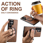 Samsung Galaxy S25 Ultra Magnetic Leather Case with Kickstand