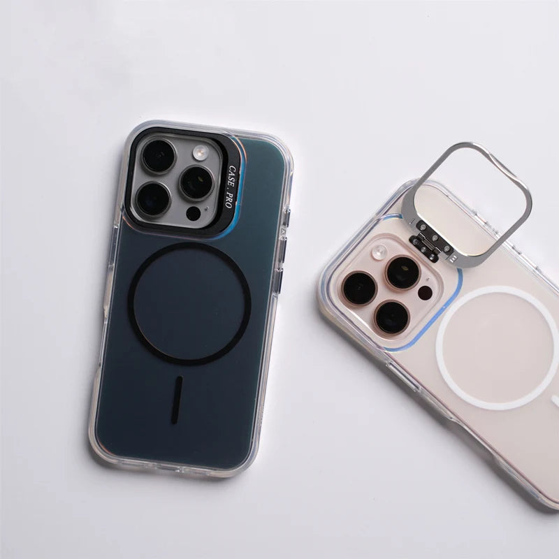 Gradient Laser MagSafe PC Case with Alloy Lens Protector for iPhone 16 Series