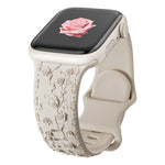Rose Floral Engraved Strap Replacement Band for Apple Watch