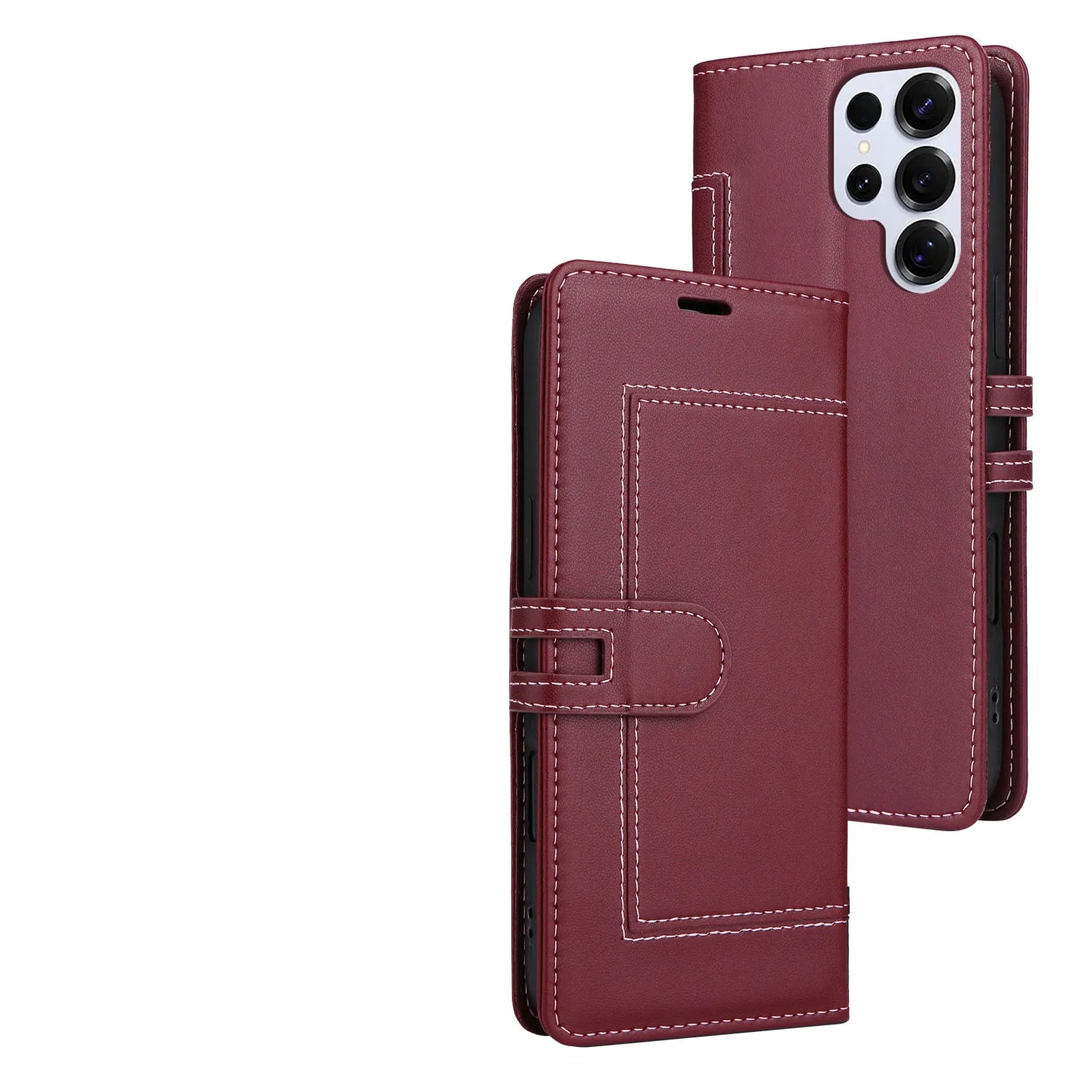 Samsung Galaxy S24 Series Book-Style Leather Case with Card Pocket and Stand