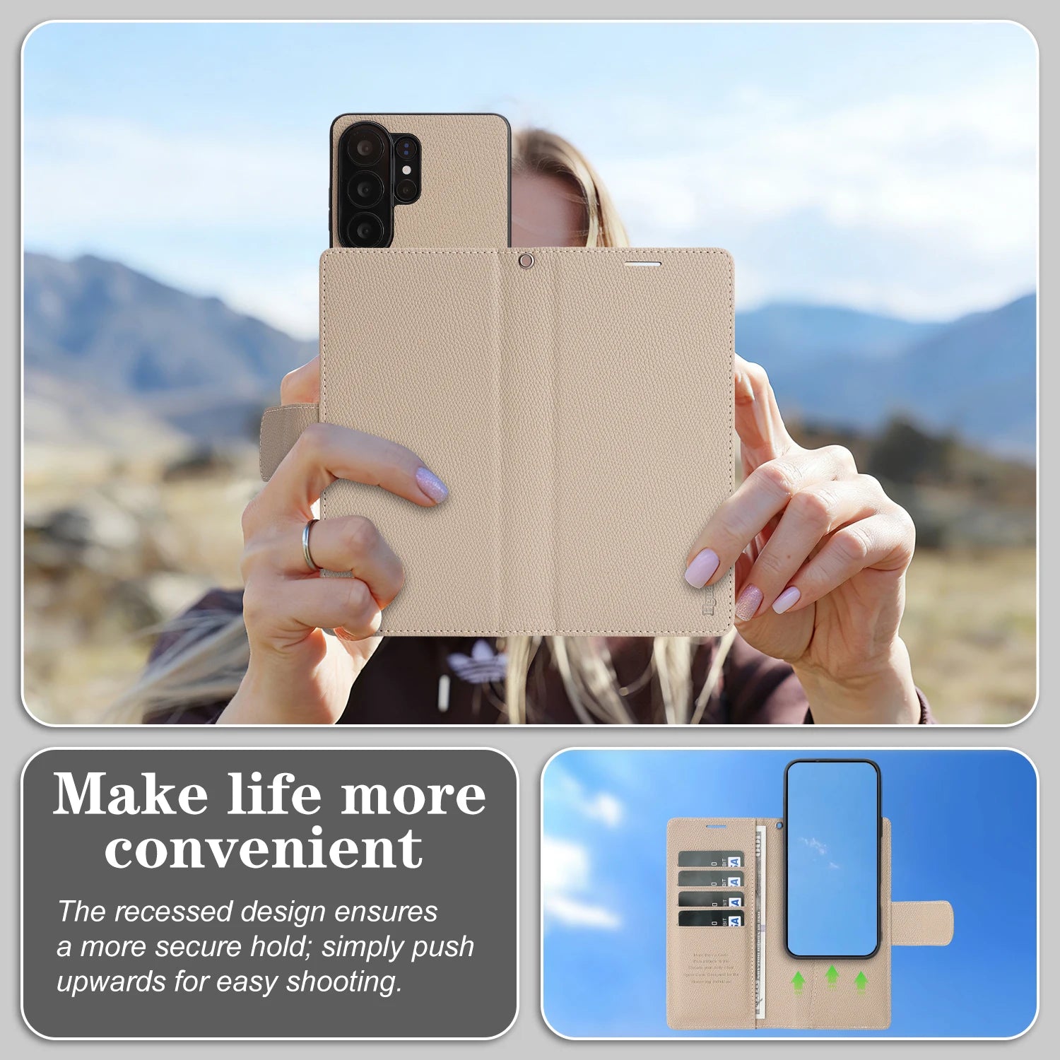 Luxury Fashion Flip Wallet Leather Case for Samsung Galaxy S26 Series