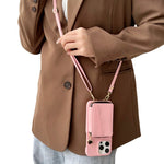 Zipper Crossbody Leather Wallet Case with Card Slots for iPhone 15 Series