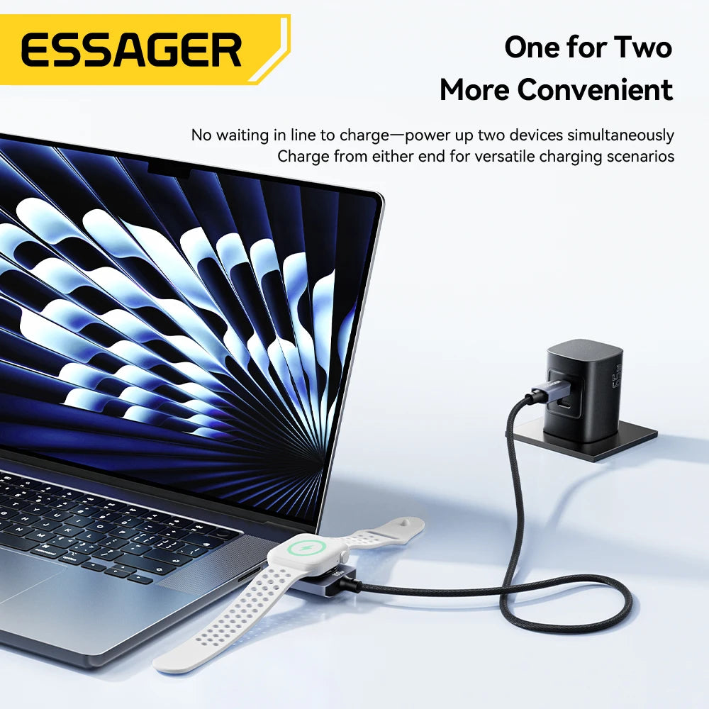Essager 2-in-1 100W Fast Charging Cable for USB-C & Apple Watch