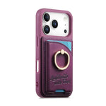 iPhone 17 Series Leather Wallet Case with Ring Holder and Kickstand