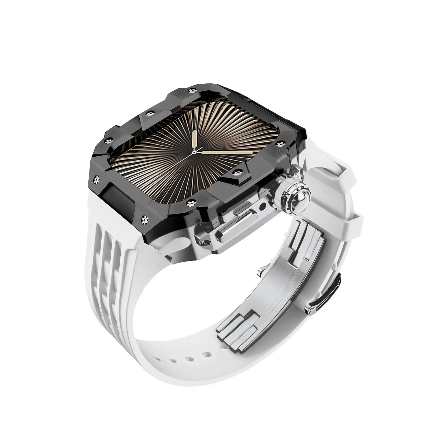 Luxury Stainless Steel Case & Silicone Strap Modification Kit for Apple Watch Series 10 (46mm)