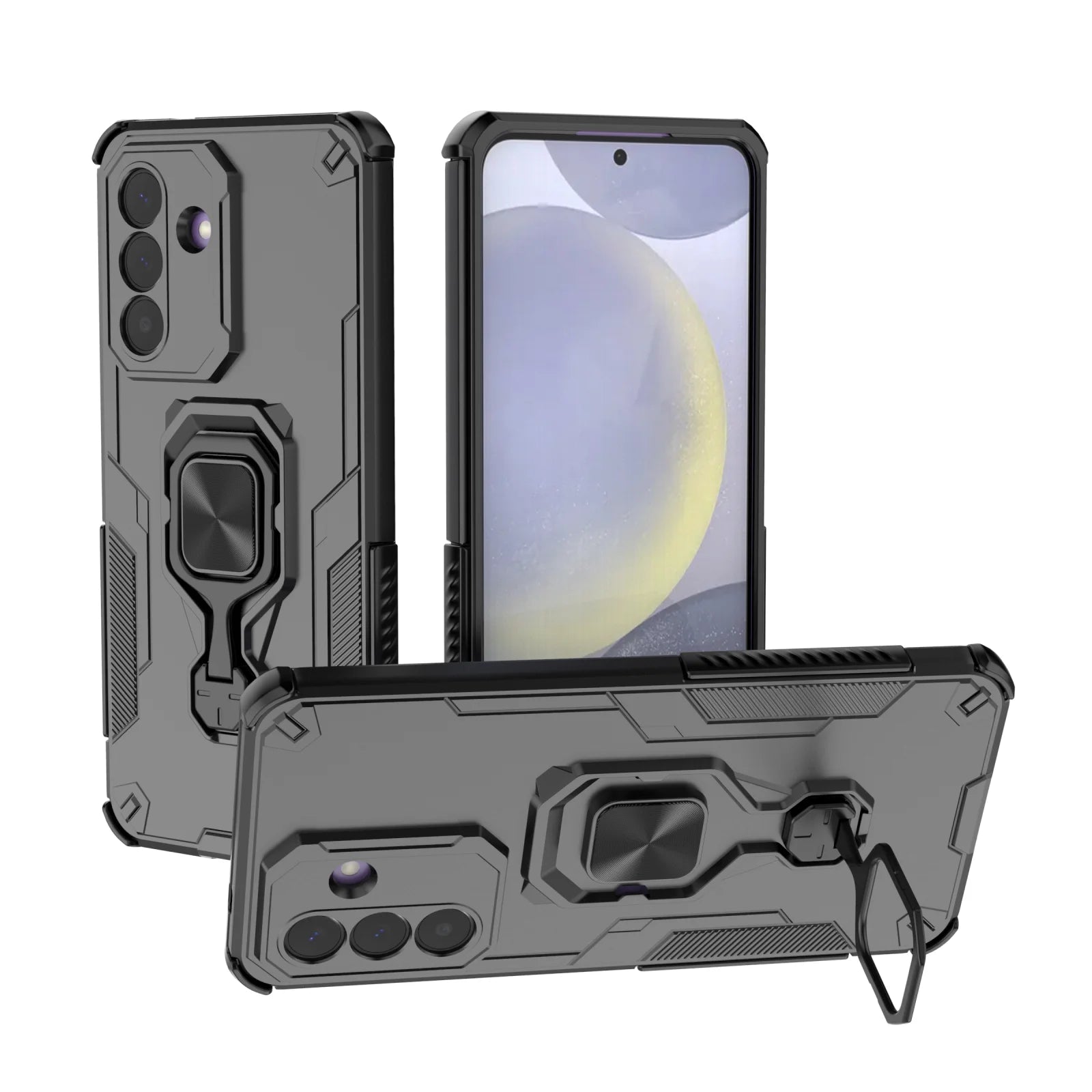 Samsung Galaxy A37 Magnetic Armor Case with Metal Ring Stand
