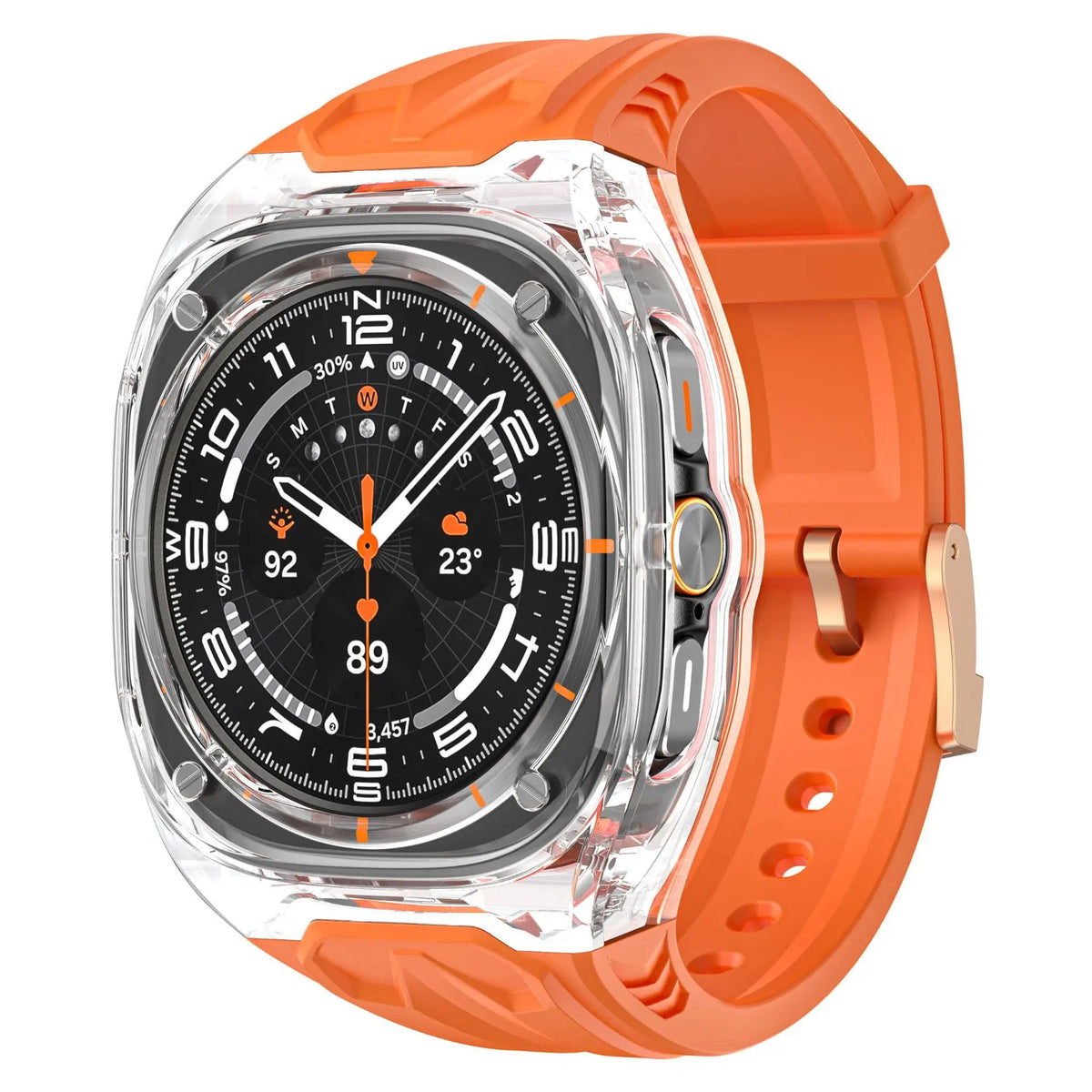 Integrated Transparent Case and Silicone Wristband for Samsung Galaxy Watch Ultra 2