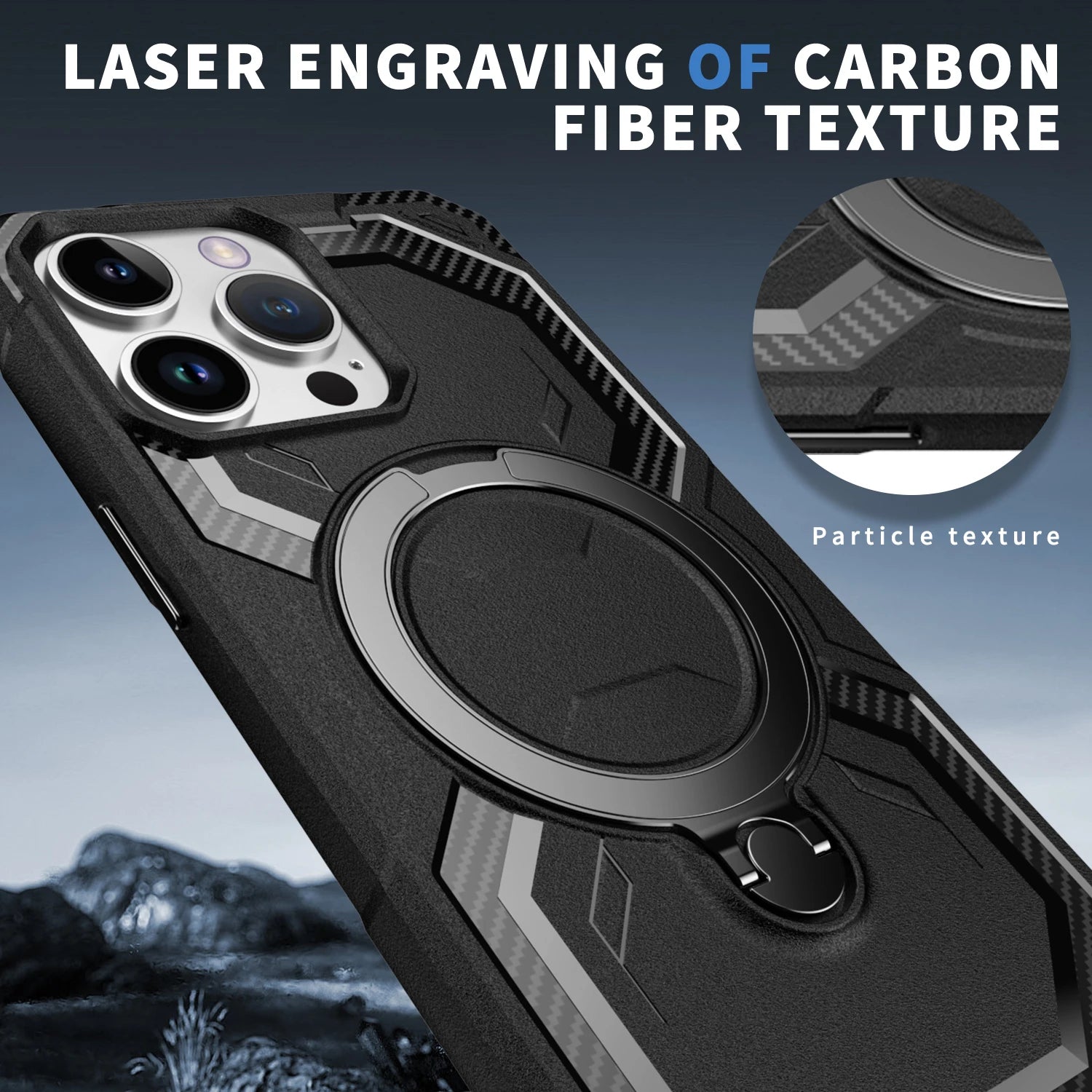 Heavy-Duty Armor Case with 360° Rotating Kickstand for iPhone 16 Series
