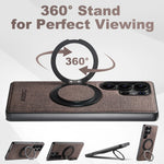 Samsung Galaxy S25 Ultra Denim Magnetic Case with 360° Ring Bracket & Kickstand