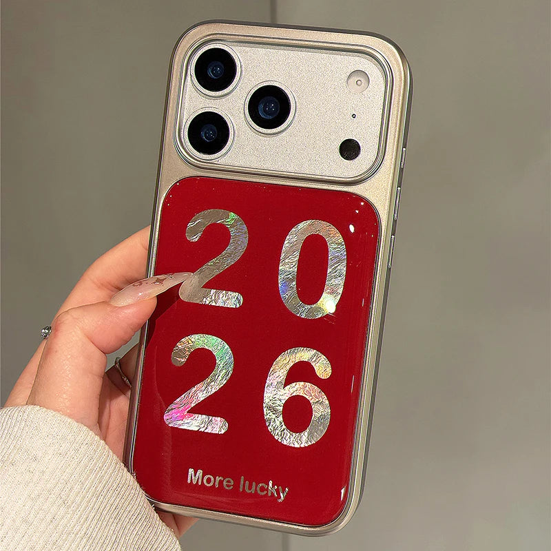 Trendy Red 2026 Calendar Phone Case for iPhone 17 Series