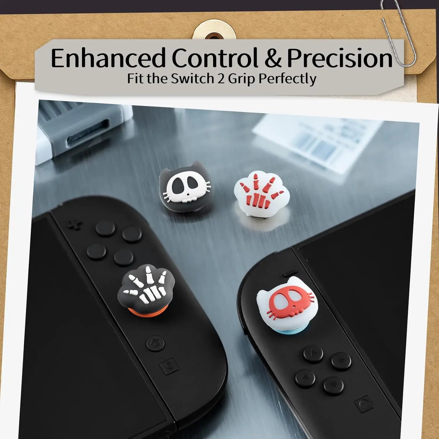 Skull Cat Silicone Thumb Grips for Nintendo Switch 2