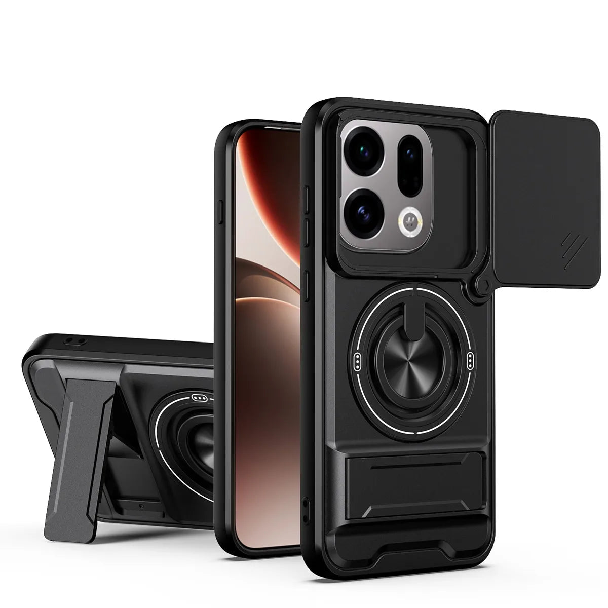 Armor Protective Case with Ring Holder for OPPO Find X9 / X9 Pro