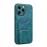 Shockproof Leather Wallet Case with Kickstand for iPhone 16 Series