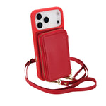 iPhone 17 Series Crossbody Leather Wallet Case