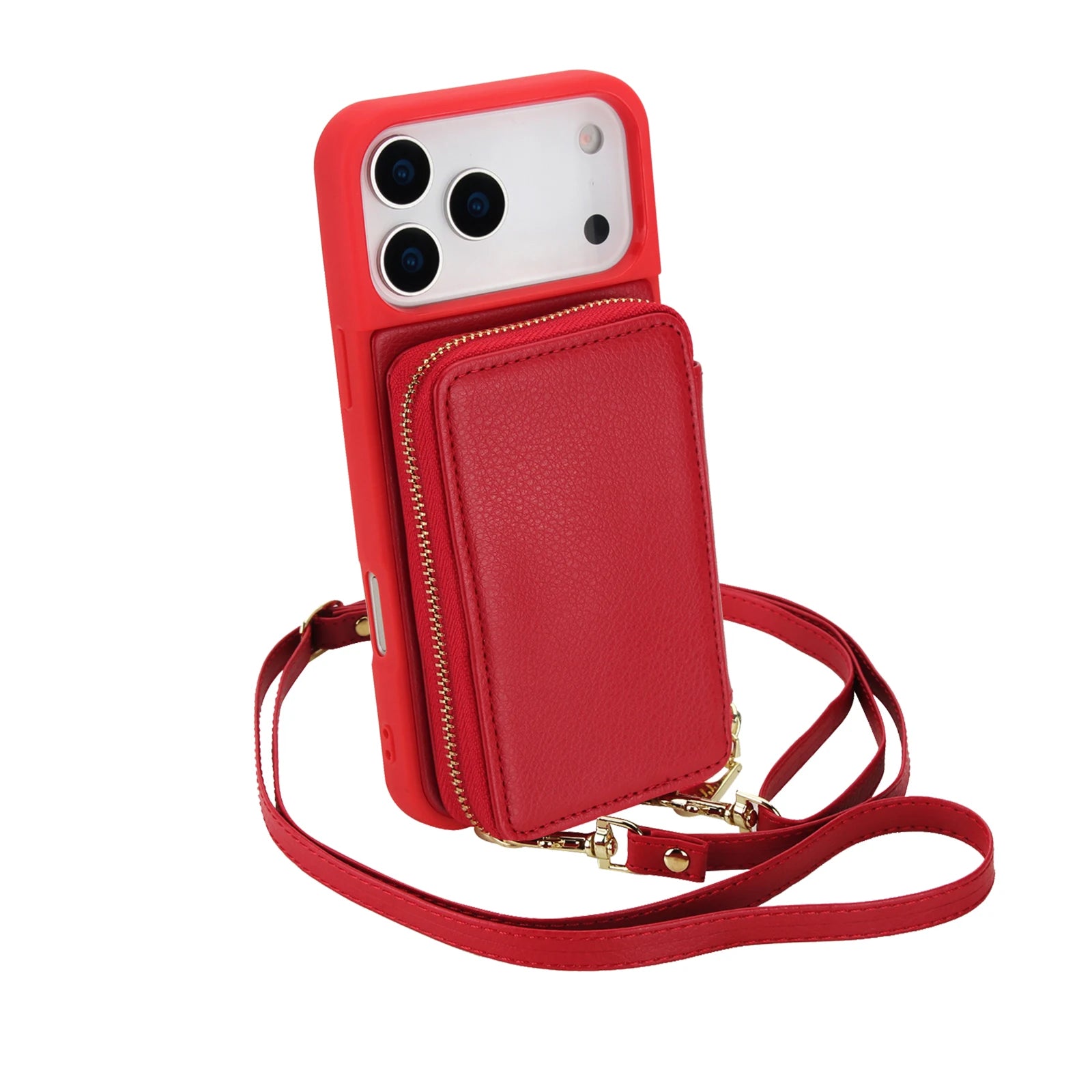 iPhone 17 Series Crossbody Leather Wallet Case