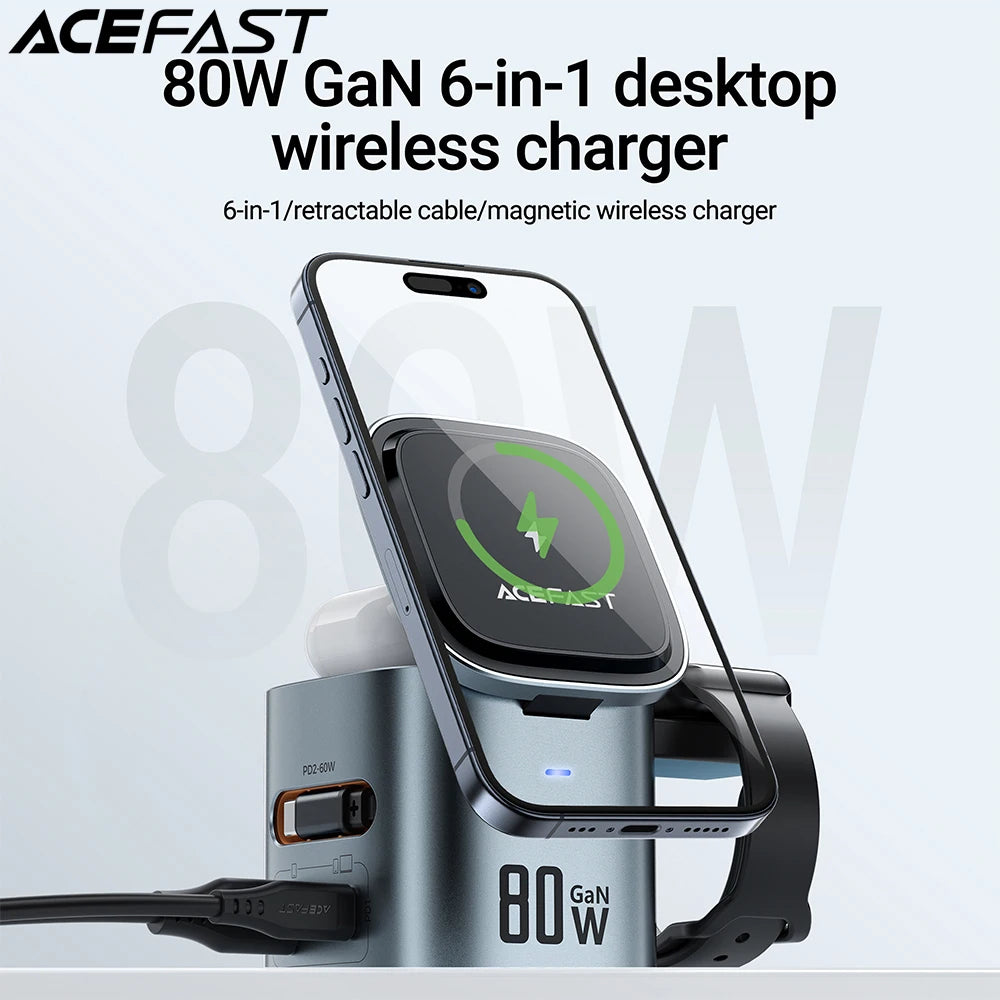 ACEFAST 6-in-1 GaN 80W Charging Station