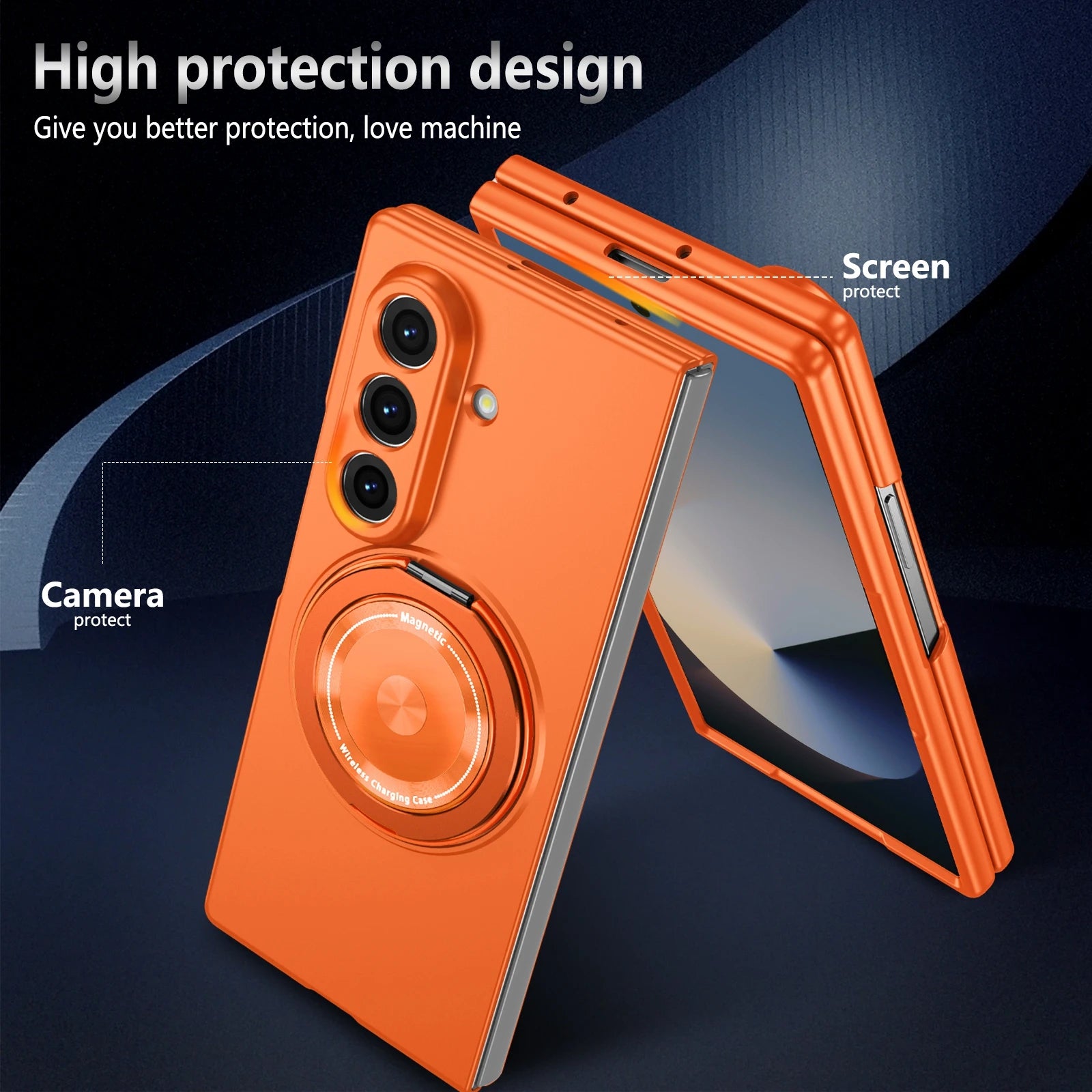Samsung Galaxy Z Fold 7 Case with 360° Rotating Ring Stand