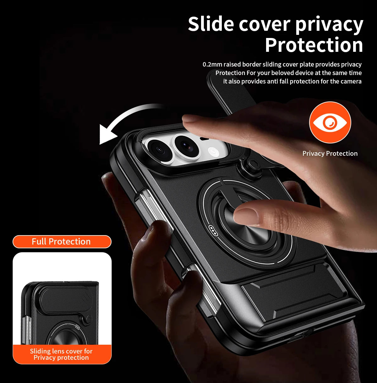 Sliding Camera Lens Protector Case for iPhone Duo