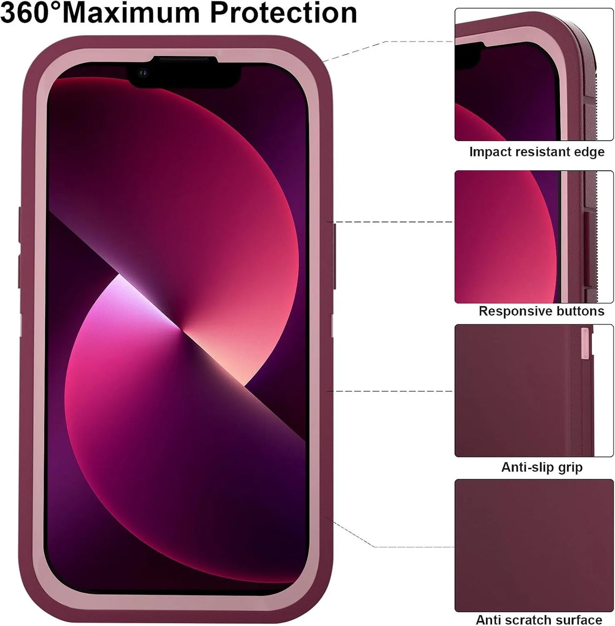 Shockproof Three-Layer Armor Case with Raised Camera Ring for iPhone 18 Series
