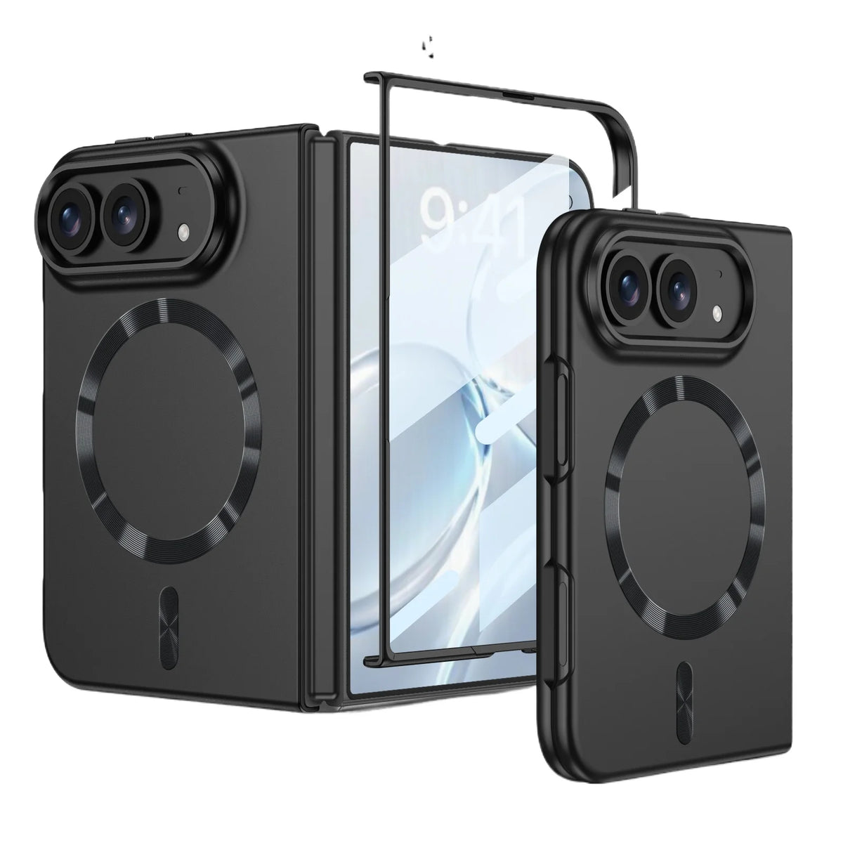 Shockproof Matte MagSafe Case with Integrated Screen Film for iPhone Duo