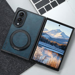 Textured Leather Case with 360° Rotating Ring Stand for Samsung Galaxy Z Fold 8