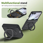 Protective Magnetic Phone Case With Rotating Ring Holder for Galaxy Z Flip 7