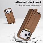 iPhone 17 Series Wallet Case with Crossbody Lanyard and Ring Holder