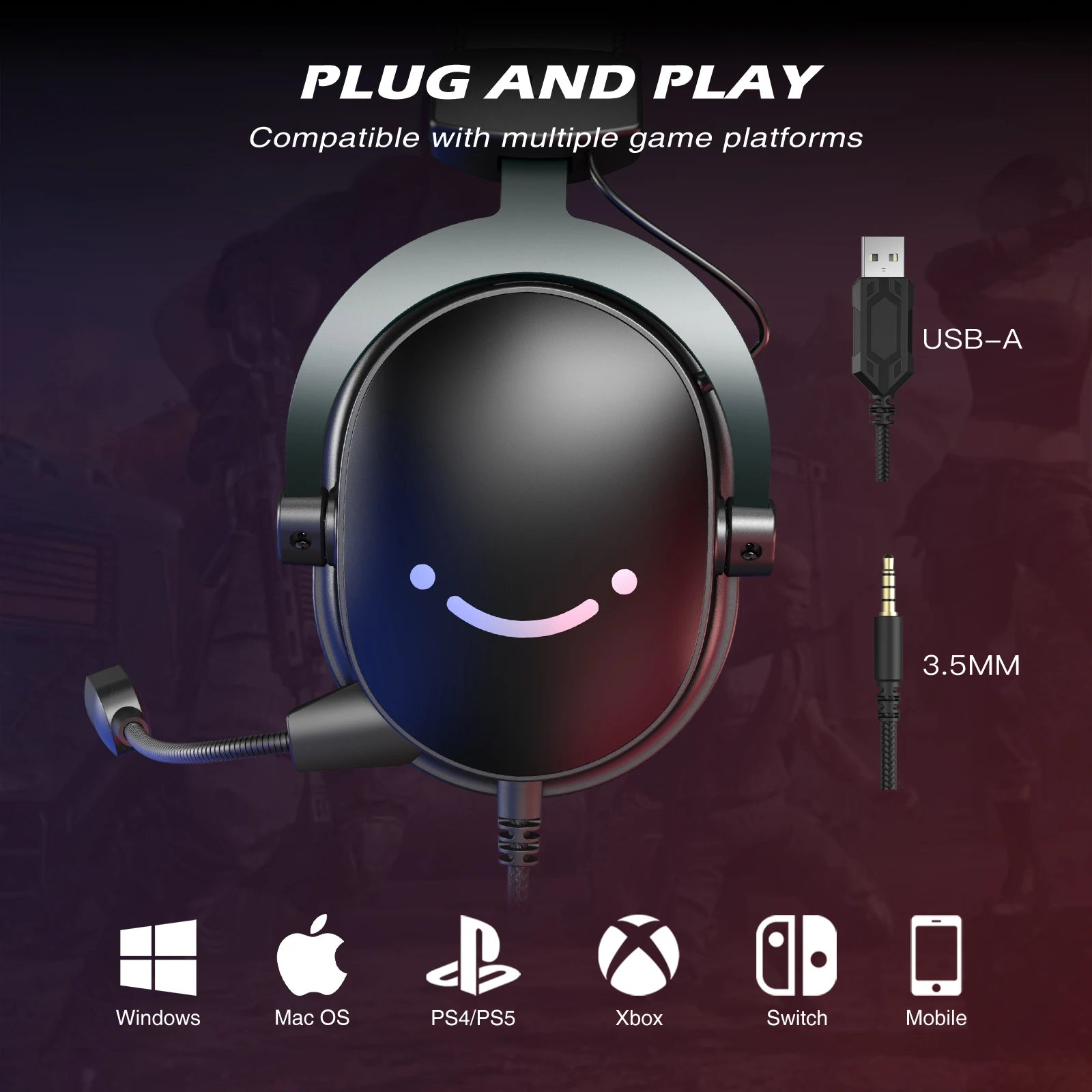 FIFINE AmpliGame H9 7.1 Surround Sound Gaming Headset