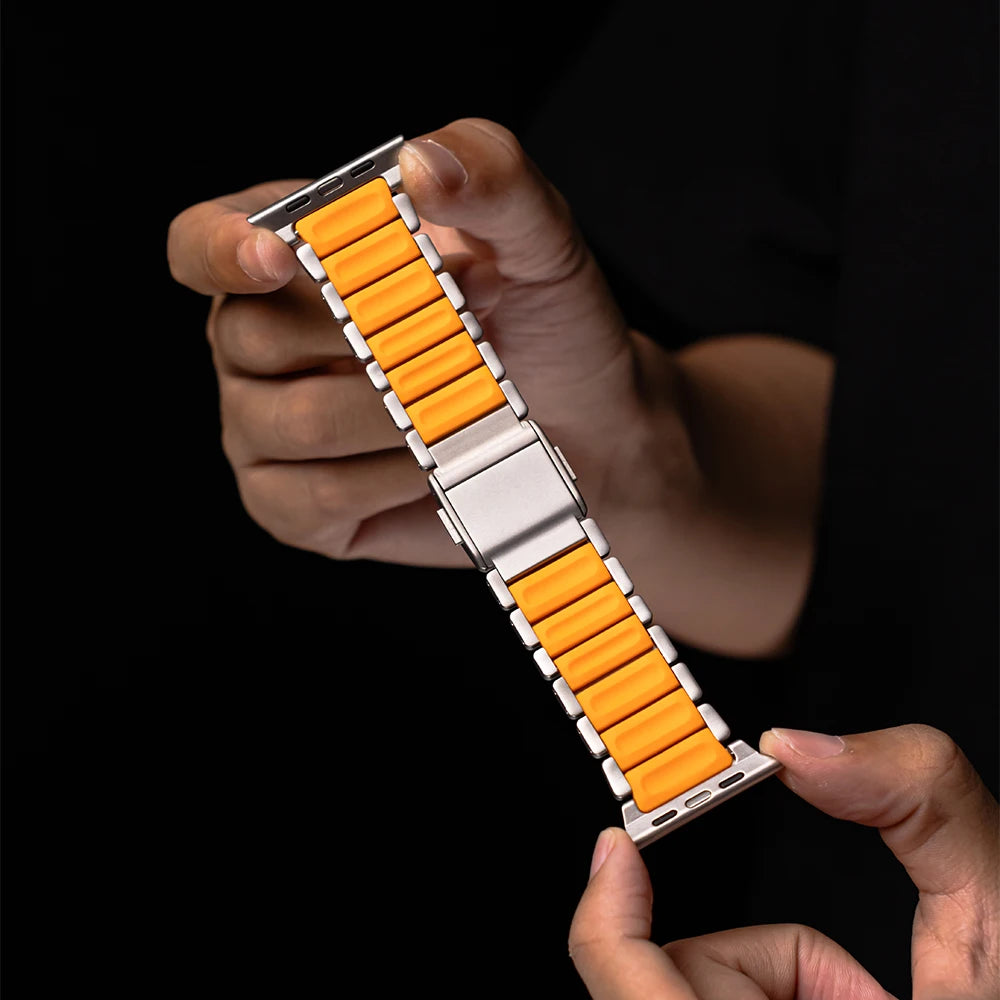 Stainless Steel and Rubber Magnetic Band for Apple Watch