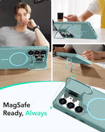 Silicone Magnetic Case with Metal Lens Stand for Samsung Galaxy S24 Series