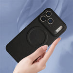 Litchi-Textured MagSafe Case with Raised Camera Protection for iPhone 17 Series