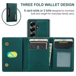 Samsung Galaxy Z Fold 7 Magnetic Leather Wallet Case with Built-in Kickstand