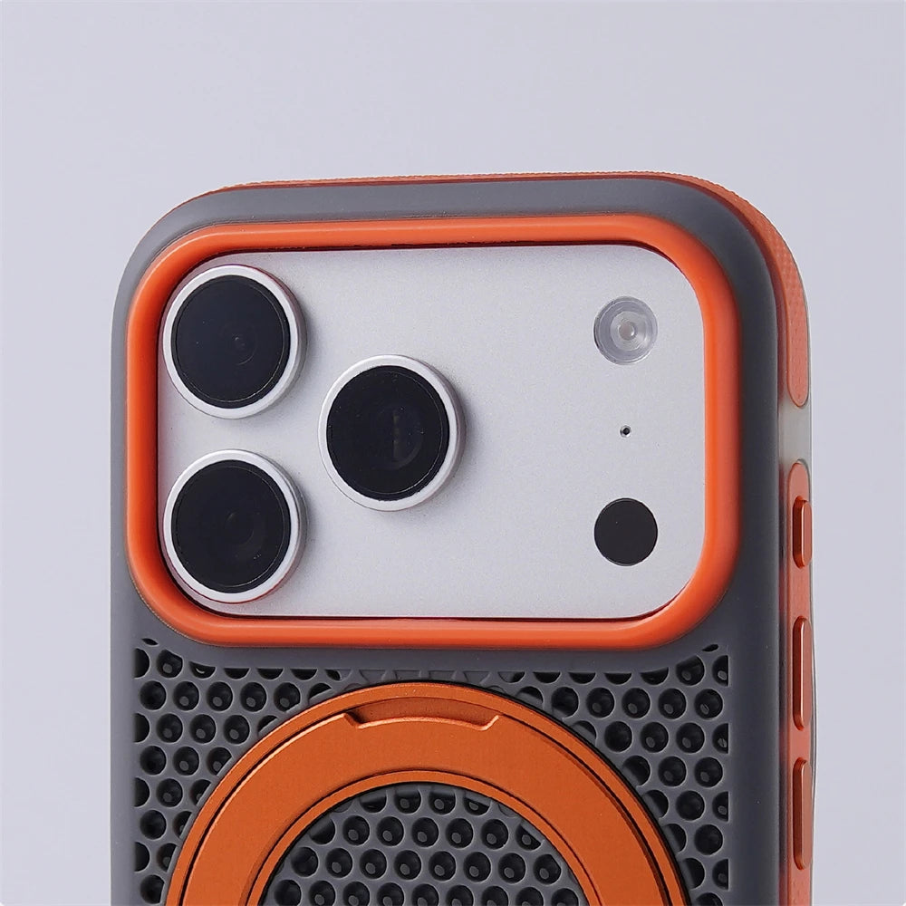 MagSafe Rotating Ring Stand Case with Mesh Back for iPhone 18 Series