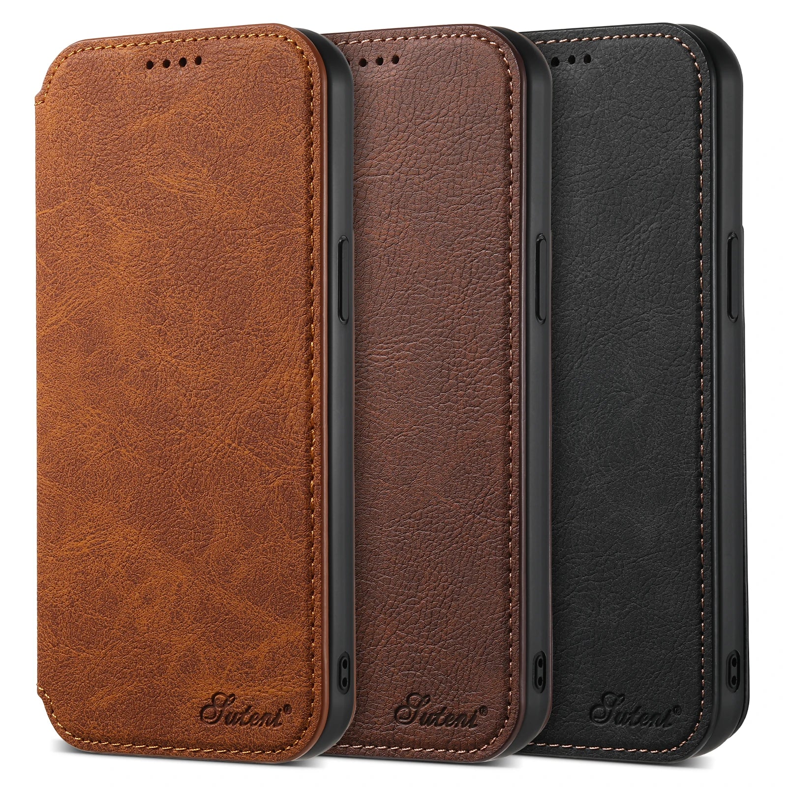 Flip Leather Wallet Case with MagSafe & Card Holder for iPhone 16 Series