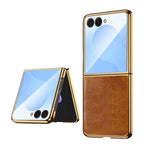 Luxury Leather Case with Tempered Glass Screen Protector for Samsung Galaxy Z Flip 8