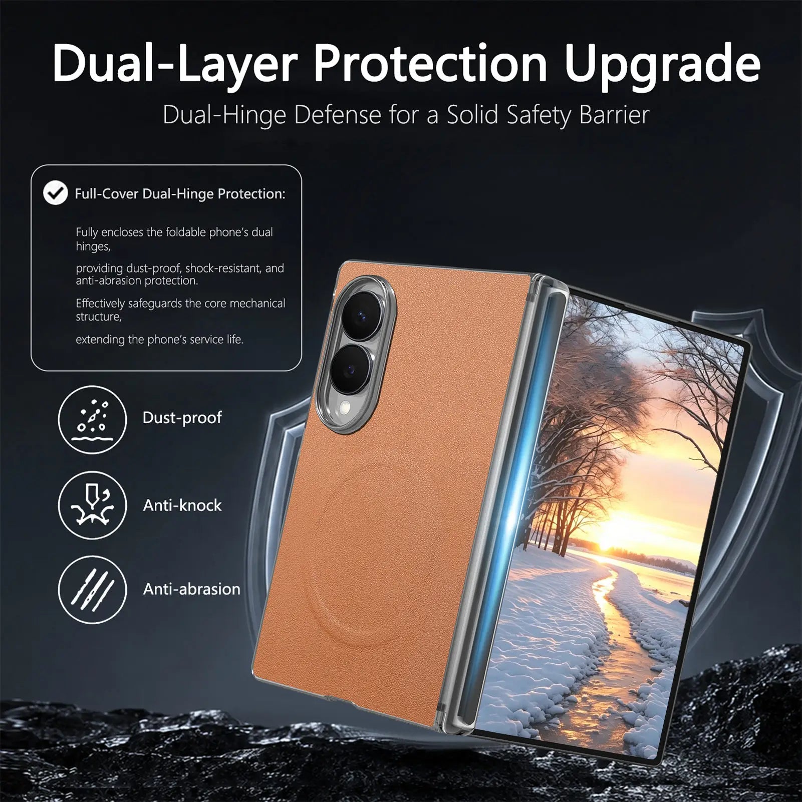 Luxury Magnetic Skin-Feel Leather Case for Samsung Galaxy Z Fold 8