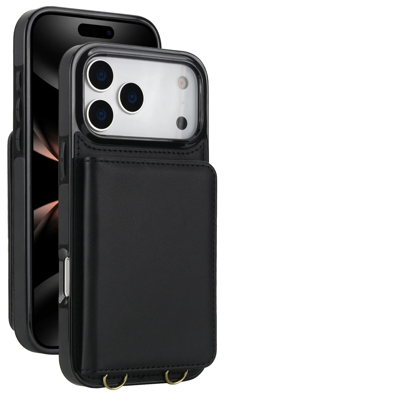 Premium Leather Crossbody Wallet Case with Card Holder & Kickstand for iPhone 17 Series