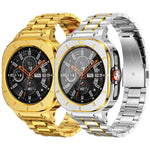 Stainless Steel Shock-Resistant Bumper Case with Integrated Sport Band for Samsung Galaxy Watch Ultra