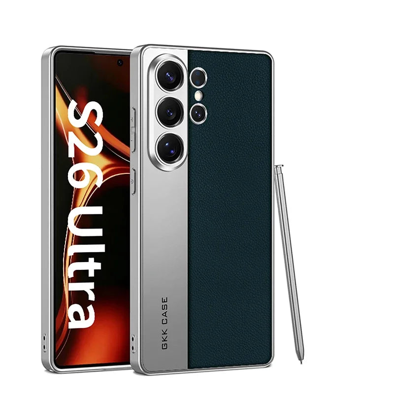Luxury Vegan Leather Patchwork Case for Samsung Galaxy S26 Ultra