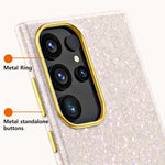 Leather Gradient Glitter Phone Case for Samsung Galaxy S24 Series – Stylish Protection
