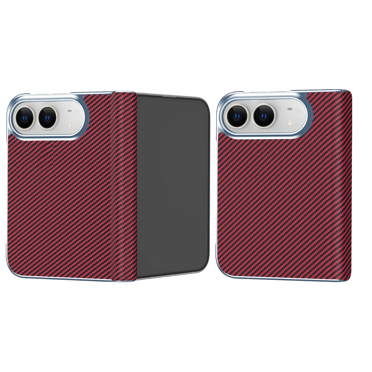 Carbon Fiber Texture Case with Hinge Protection for iPhone Duo