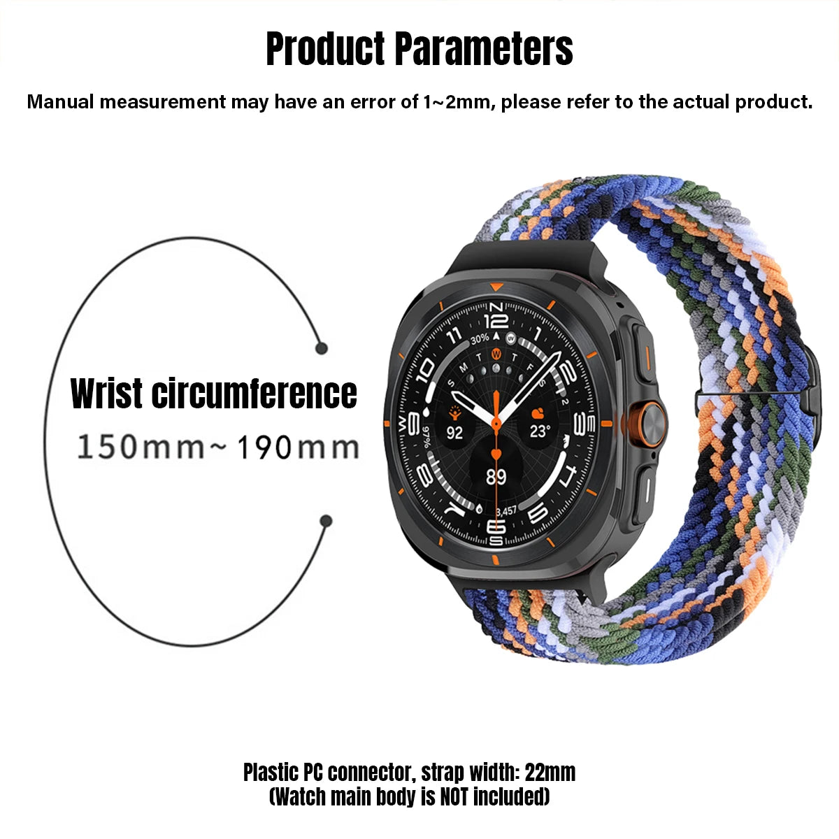 Nylon Woven Adjustable Buckle Watch Band for Samsung Galaxy Watch Ultra 2