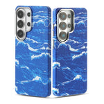 Embossed Wave Pattern Magnetic Case with Raised Lens Ring Protection for Samsung Galaxy S24 Series