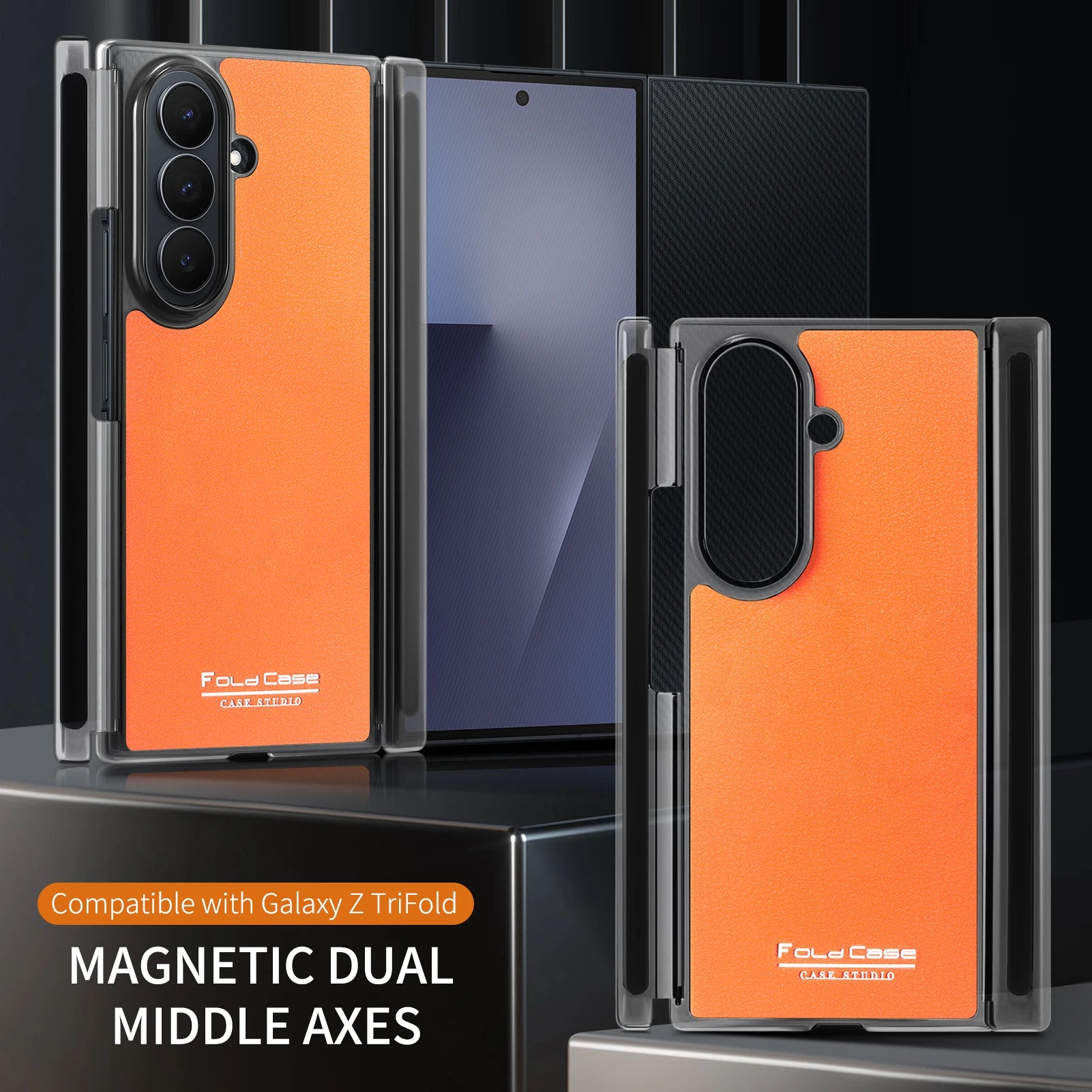 Slim Magnetic Lychee Grain Case for Samsung Galaxy Z TriFold